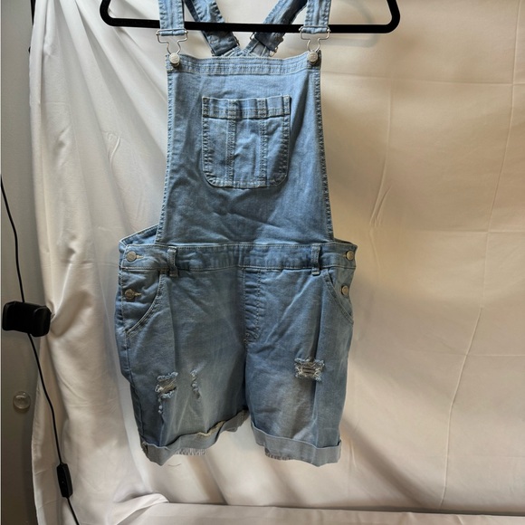 Wax Jean Denim Overall Romper - Picture 1 of 14